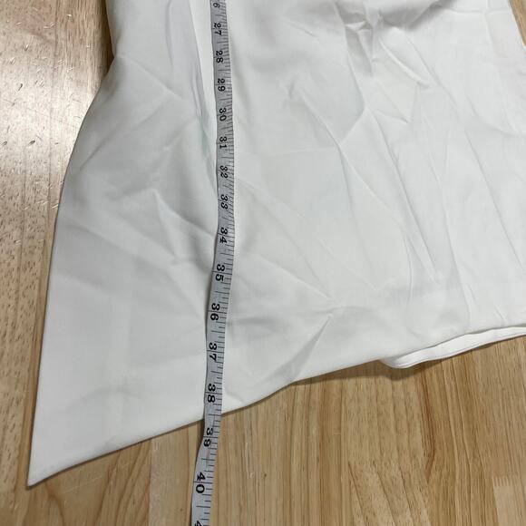 NWT Milly Ally Off-Shoulder Cady Dress Ecru White Size 12 Ruched Side Slit Hem - Picture 10 of 12